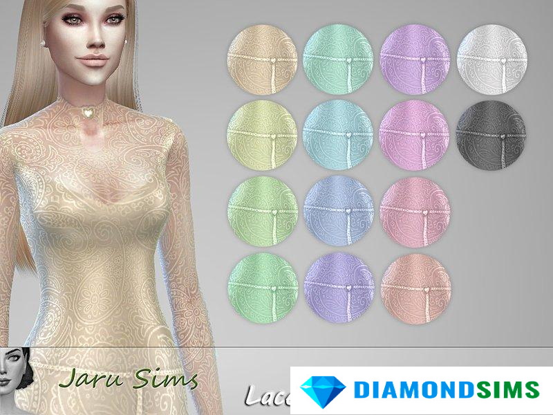 Атласное вечернее платье “Lia” от Jaru Sims для Sims 4