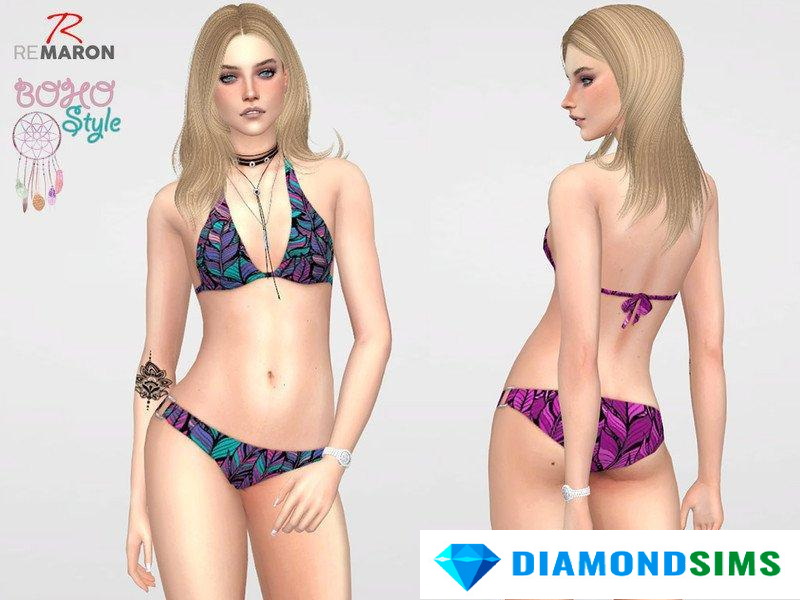 Бикини в стиле бохо от remaron для Sims 4